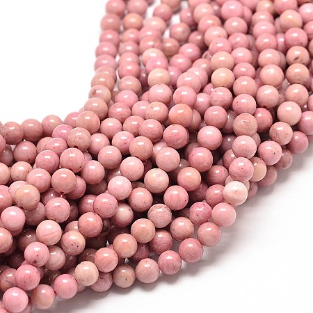 ARRICRAFT Natural Rhodonite Round Bead Strands, 8mm, Hole: 1mm,  about 45pcs/strand, 15 inches