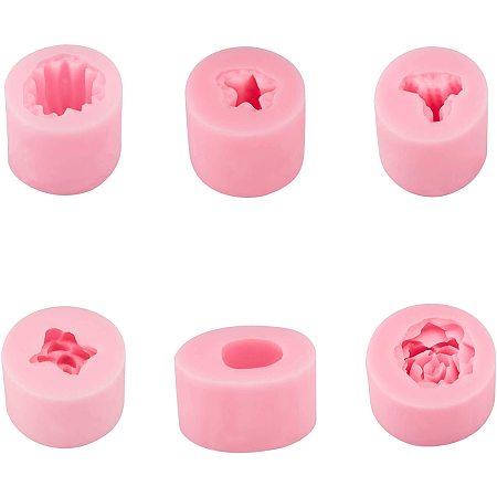 3D Cactus Food Grade Silicone Molds, Fondant Molds, For DIY Cake Decoration, Candle, Chocolate, Candy, Soap, UV Resin & Epoxy Resin Jewelry Making, Deep Pink, 39~70x39~70x34~45mm, 6pcs/set
