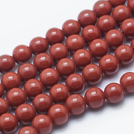 ARRICRAFT Natural Red Jasper Beads Strands, Round, 8mm, Hole: 2mm, about 48pcs/strand, 15.3 inches
