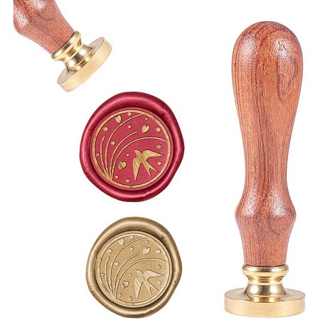 CRASPIRE Wax Seal Stamp, Vintage Wax Sealing Stamps Bird Retro Wood Stamp Removable Brass Head 25mm for Wedding Envelopes Invitations Embellishment Bottle Decoration Gift Packing