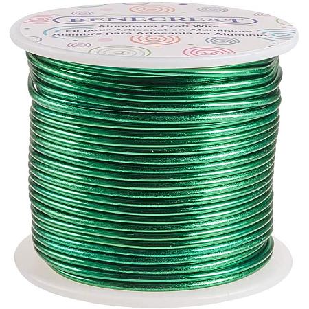 BENECREAT 12 17 18 Gauge Aluminum Wire (12 Gauge,100FT) Anodized Jewelry Craft Making Beading Floral Colored Aluminum Craft Wire - Green