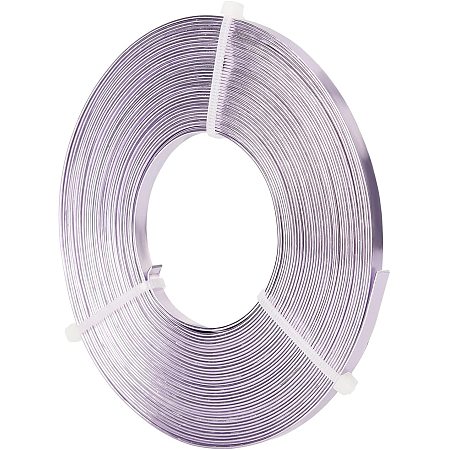 BENECREAT 32FT 5mm Wide Flat Jewelry Craft Wire 18 Gauge Aluminum Wire for Bezel, Sculpting, Armature, Jewelry Making - Lilac