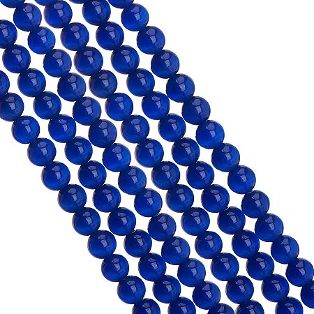 Arricraft About 147 Pcs Cat Eye Glass Beads, 8mm Round Beads Spacer, Loose Beads for Bracelet Necklace Earring Jewelry Making- Dark Blue