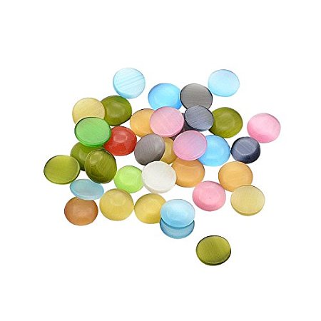 ARRICRAFT 1 Bag (About 200g) Mixed Half Round Dome Cat Eye Cabochons 9~11x3mm for Jewelry Making
