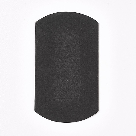 Honeyhandy Kraft Paper Wedding Favor Gift Boxes, Pillow, Black, 6.5x9x2.5cm