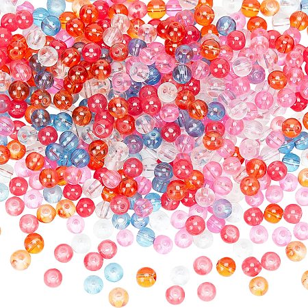 PandaHall Elite Crystal Glass Beads, 500pcs 5 Colors 6.5mm Transparent Round Glass Spacer Bead Loose Beads with 1.5mm Hole Multicolor Charms for DIY Craft Bracelet Necklace Earring Jewelry Making