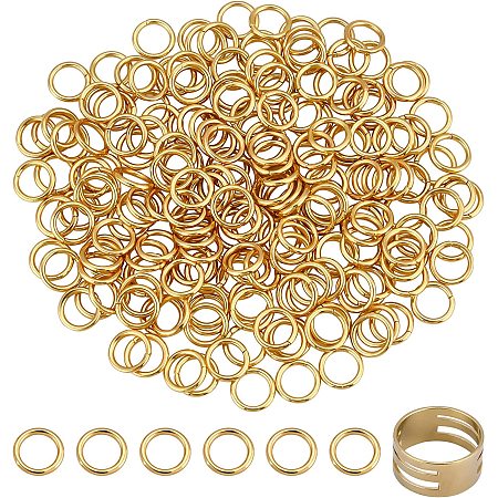 DICOSMETIC 200pcs 5mm 304 Stainless Steel Open Jump Rings Golden Chainmaille Rings Circle Clasp Connecting Rings with Opening Tool for Jewelry Making
