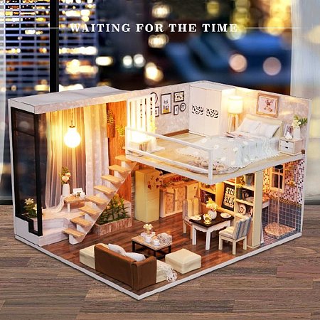 NBEADS DIY Mini House Handmade Assembled Toy Dollhouse Hut Villa Miniature Home Model, Best Birthday Christmas Gift for Boys and Girls