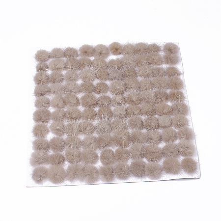 Honeyhandy Faux Mink Fur Ball Decoration, Pom Pom Ball, For DIY Craft, Tan, 2.5~3cm, about 100pcs/board