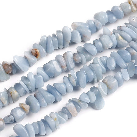 Honeyhandy Natural Angelite Chips Beads Strands, Anhydrite Beads, 2.5~6x4.5~10.5mm, Hole: 0.8~1mm, about 33.86 inch(86cm)