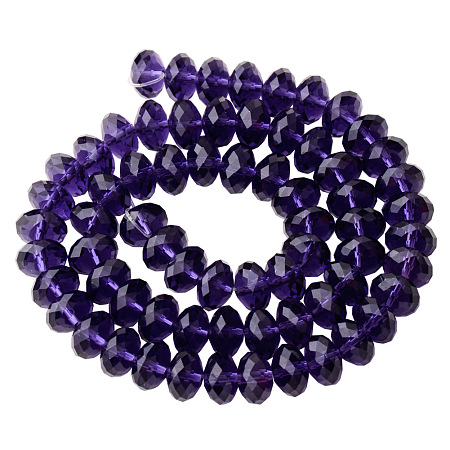 PandaHall Elite 1 Bag of 60pcs Assorted Briolette Faceted Rondelle Crystal Glass Beads Imitation Austrian Crystal Bead Strands 8x5mm Amethyst