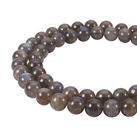 PandaHall Elite 8mm Grade AA Natural Labradorite Bead Strands Round Loose Beads Approxi 15.5 inch 48pcs 1 Strand for Jewelry Making