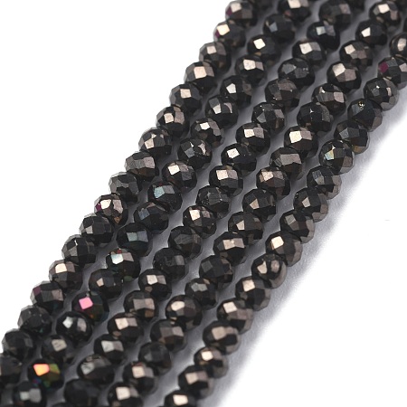 ARRICRAFT Electroplate Glass Beads Strands, Full Plated, Faceted, Abacus, Gunmetal Plated, 2x1.5~1.6mm, Hole: 0.8mm; about 235 pcs/Strand, 14.17 inches(36cm)