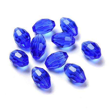 ARRICRAFT Glass Imitation Austrian Crystal Beads, Faceted, Oval, Blue, 11x8mm, Hole: 0.8~1.4mm