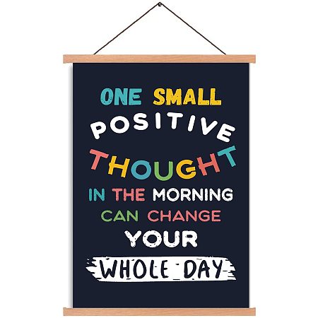 Arricraft Poster Hanger Positive Thought Magnetic Wooden Poster Hangers Poster with Hanger Canvas Wall Art for Walls Pictures Prints Maps Scrolls and Canvas Artwork 17.3x11in