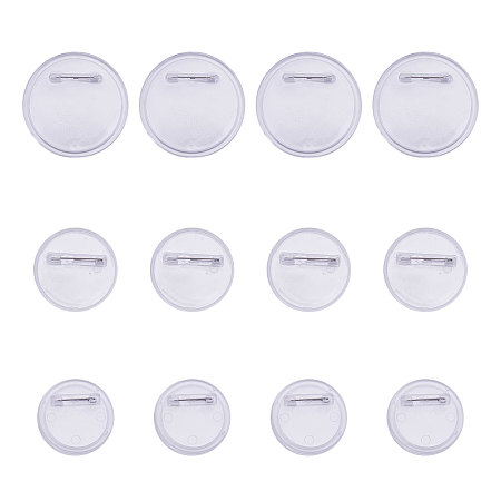 PandaHall Elite 32 Sets Acrylic Design Button Clear Button Badges Kit with Pin for Craft Supplies or DIY Badges 3 Sizes