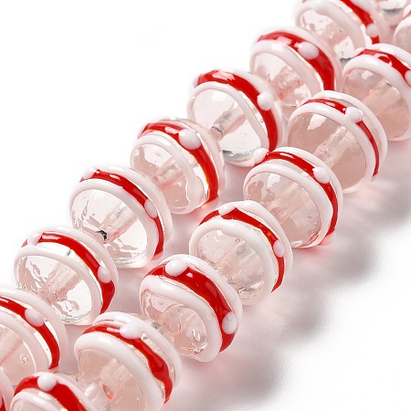 Handmade Bumpy Lampwork Beads, Round, Red, 14x15x11mm, Hole: 2mm, about 33pcs/strand, 14.76''(37.5cm)