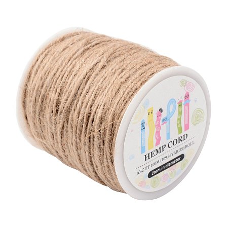 ARRICRAFT 1 Roll(100m, about 100 Yards) Tan Colored Jute twine Jute String for Jewelry Making Craft Project, 2mm