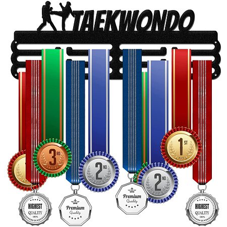 GLOBLELAND Taekwondo Medal Holder Display Hanger Rack Frame for Sport Race Metal Medal Hanger for Taekwondo Competition,15.75x6Inches