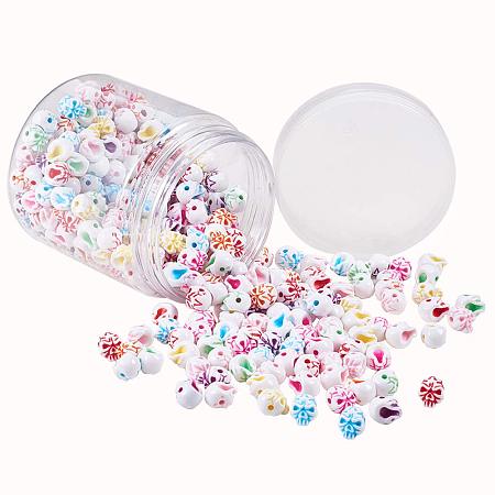 PandaHall Elite 400pcs Mixed Colors Acrylic Skull Bead Skeleton Head Craft Beads Spacer Bead with 1.8mm Hole for Bracelet Necklace DIY Jewelry Making Halloween Party