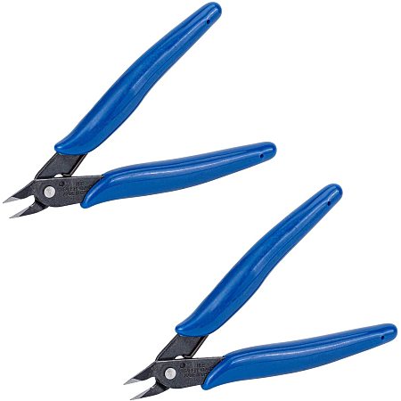 PandaHall Elite Flush Wire Cutter, 5 Inch 45# Carbon Steel Professional Wire Cutter Pliers Cutting Nippers for Jewelry Model Plastic DIY Craft Making