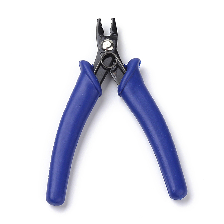 ARRICRAFT 45# Carbon Steel Jewelry Tools Crimper Pliers for Crimp Beads, Crimping Pliers, Dark Blue, 12.5x8x1.4cm