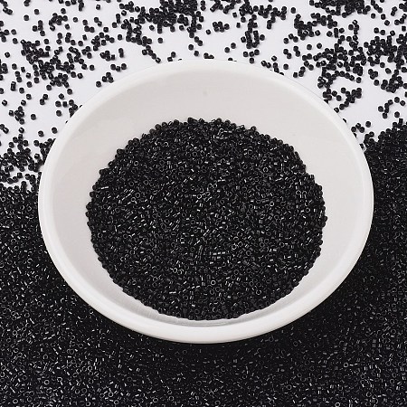 MIYUKI Delica Beads, Cylinder, Japanese Seed Beads, 11/0, (DB0010) Opaque Black, 1.3x1.6mm, Hole: 0.8mm, about 20000pcs/bag, 100g/bag