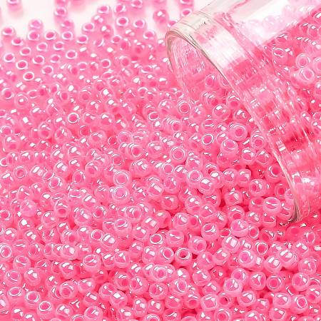 Honeyhandy TOHO Round Seed Beads, Japanese Seed Beads, (910) Ceylon Hot Pink, 11/0, 2.2mm, Hole: 0.8mm, about 5555pcs/50g