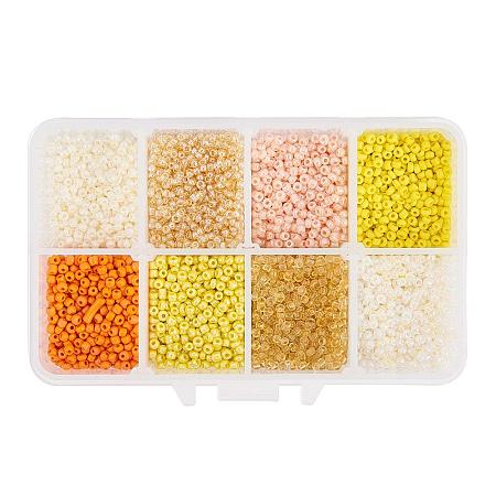 ARRICRAFT 1 Box About 8000pcs 12/0 2mm Yellow Mixed Round Glass Seed Beads