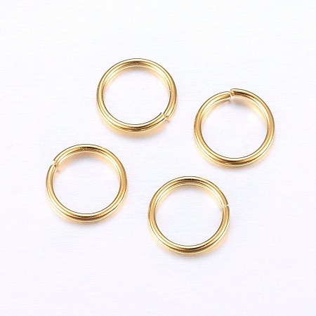Honeyhandy 304 Stainless Steel Open Jump Rings, Golden, 21 Gauge, 6x0.7mm, Inner Diameter: 5mm