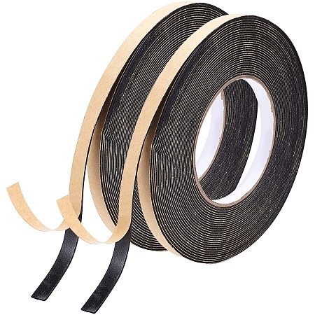 SUPERFINDINGS 2 Rolls Total 65.6 Feet High Density Window Foam Strip 0.39Inch Width Single-Sided Adhesive EVA Seal Foam Strip Soundproofing Sealing Tape for Doors and Windows Insulation