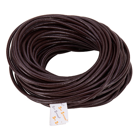 PandaHall Elite 1 Roll 2mm Saddle Brown Cowhide Genuine Leather Cords For Bracelet Beading Jewelry Making 11 Yard