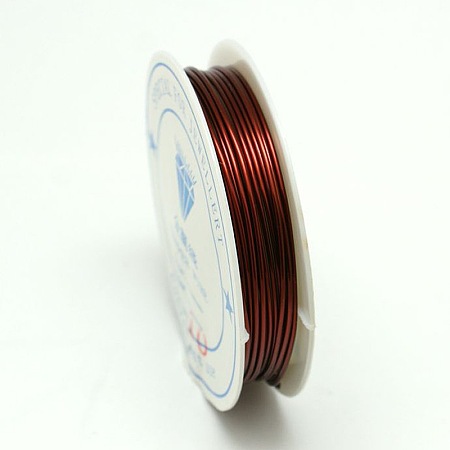 Honeyhandy Round Copper Jewelry Wire, Nickel Free, Chocolate, 18 Gauge, 1mm, about 8.2 Feet(2.5m)/roll