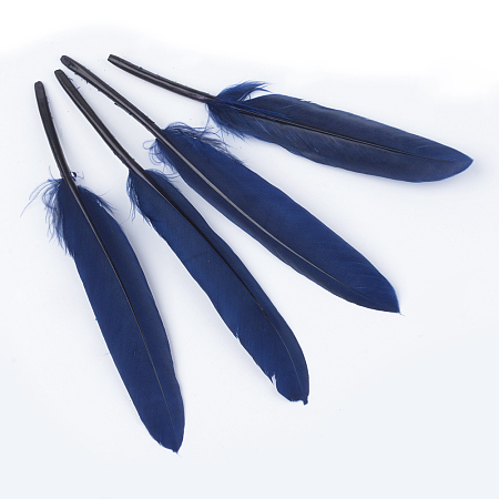 Honeyhandy Goose Feather Costume Accessories, Dyed, Midnight Blue, 100~175x13~25mm