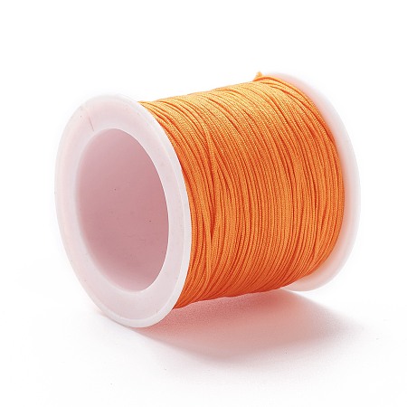 Honeyhandy Braided Nylon Thread, DIY Material for Jewelry Making, Dark Orange, 0.8mm, 100yards/roll