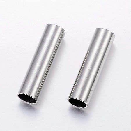 UNICRAFTALE 5pcs Stainless Steel Tube Beads 7mm Hole Charms Connector Smooth Beads Charms for Jewelry Accessories Crafts Making 30x8mm