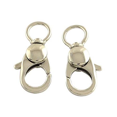 ARRICRAFT About 2 Pieces 304 Stainless Steel Swivel Lobster Claw Clasps Swivel LanyardsTrigger Snap Hooks Strap 25x11x6mm for Keychain, Key Rings, DIY Bags and Jewelry Findings Stainless Steel Color