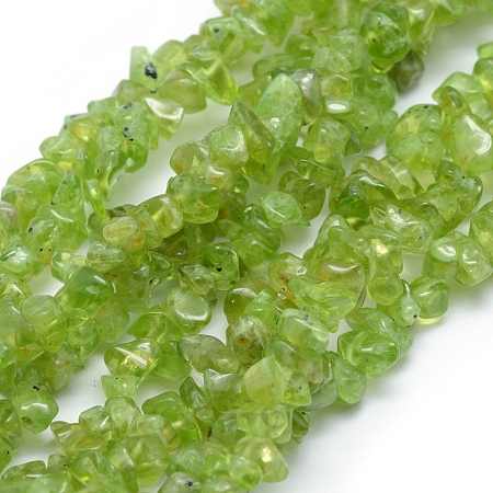 Arricraft Natural Peridot Beads Strands, Grade A, Chip, 5~8mm, Hole: 1mm, about 33 inches(84cm)