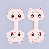 Honeyhandy Kitten Cardboard Display Cards, Used For Necklaces, Cat Head, Misty Rose, 11x5.4cm