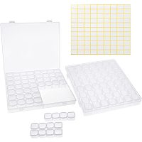 NBEADS 2 Pack Plastic Bead Containers, 56 Grids Plastic Storage Containers with 198 Pcs Label Stickers Diamond Painting Accessories for DIY Craft