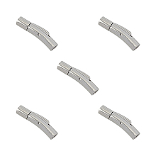 Unicraftale 304 Stainless Steel Bayonet Clasps, DIY Jewelry Making, Column, Stainless Steel Color, 30x6mm, Hole: 3mm, 5sets/box