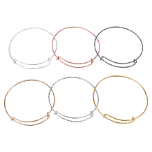 Adjustable Iron Bangle Making, Textured, Mixed Color, 2-3/8 inches(6.2cm), 36pcs/set