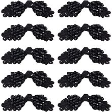 GORGECRAFT 1 Box 10 Pairs Black Beads Chinese Knots Frog Buttons Closure Black Vintage Sewing Fasteners for Cheongsam Sweater Cloak Coats Scarf Cardigan Costumes Accessories Home DIY Sewing Crafts