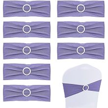 AHANDMAKER 10 Pcs Chair Sashes Bands, Elastic Chair Cover Bands with Plastic Buckle Slider Polyester Stretch Chair Ties Bows for Wedding Party Ceremony Reception Banquet Decoration (Lavender)