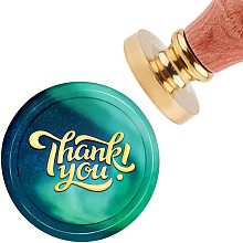 CRASPIRE Wax Seal Stamp Thank You Vintage Sealing Wax Stamps Words 30mm Removable Brass Head Sealing Stamp with Wooden Handle for Halloween Wedding Invitations Christmas Xmas Party Gift Wrap