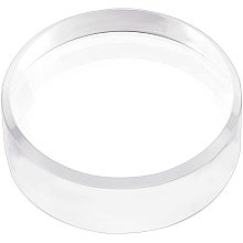 FINGERINSPIRE Clear Polished Beveled Round Acrylic Display Bases for Photography Props Decoration Acrylic Jewelry Display Stand Ring Showcase Display Holder 3" x 3"x 1"（LxWxH