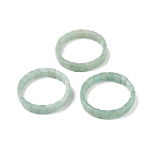 Honeyhandy Natural Green Aventurine Stretch Bracelets, Faceted, Rectangle, 2-3/8 inch(6cm)