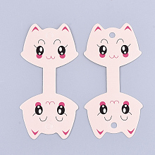 Honeyhandy Kitten Cardboard Display Cards, Used For Necklaces, Cat Head, Misty Rose, 11x5.4cm