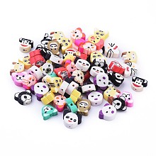 Honeyhandy Handmade Polymer Clay Beads, Animal, Mixed Color, 9.5~12x8~12x4~6mm, Hole: 1.6~2mm