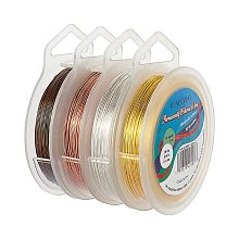 BENECREAT 4 Color 262 Yards Silver Copper Wire 26 Gauge Tarnish Resistant Jewelry Beading Wire Gold Craft Wire for Jewelry Making Supplies and Craft